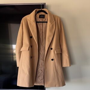 Deluc Camel Double-Breasted Overcoat